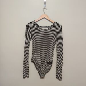 GAP Black and White Striped Bodysuit